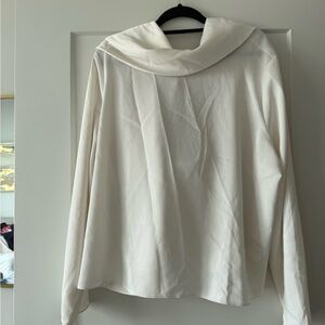 H&M Cream Long-Sleeve Bow Detail Blouse